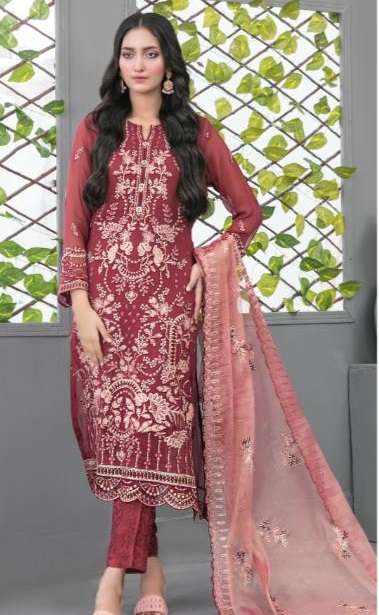 JIAH New Fancy Exclusive Embroidered Chiffon Shahid Tawakkal